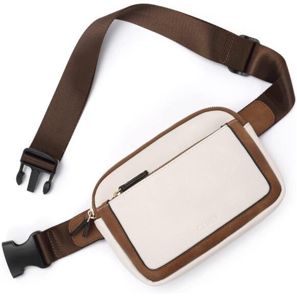 Handbags - Mini Crossbody Waist Bag Adjustable Strap, Beige Brown